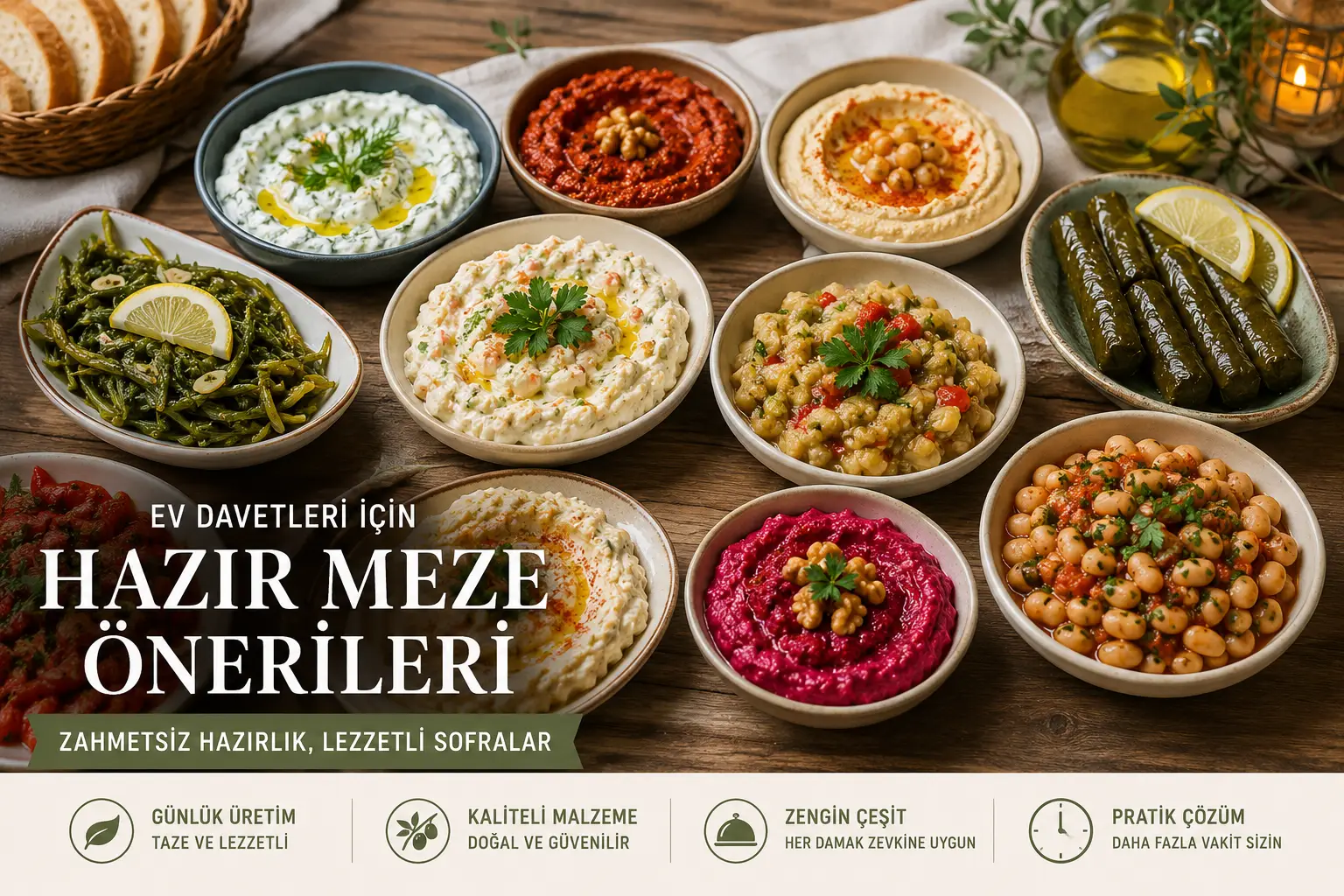 Ev Davetleri İçin Hazır Meze Önerileri: Şık ve Lezzetli Sofralar Hazırlayın